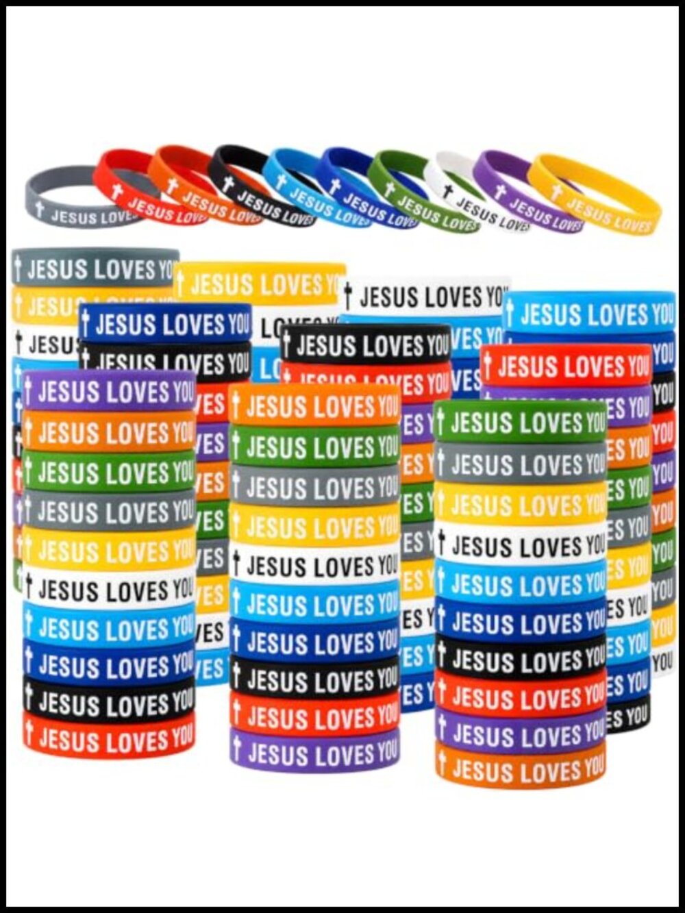 120 Silicone Bible Verse Cross Wristbands Christian Religious Party Favors